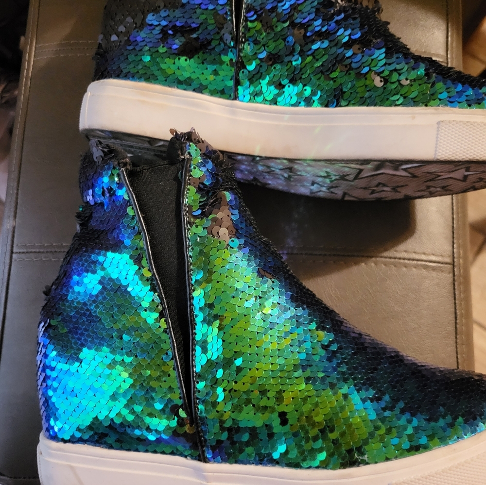 Flip flop green and Turquoise sneakers booties